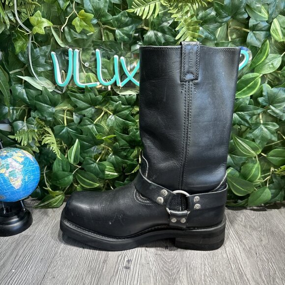Harley Davidson Cambrelle Mega Harness Hi Biker Boots Square Toe Mens 11 91345 main image 5